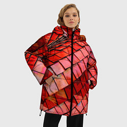 Куртка зимняя женская Красная спартаковская чешуя, цвет: 3D-красный — фото 2