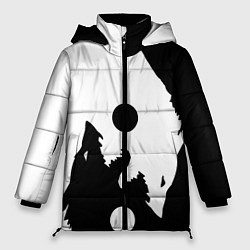 Куртка зимняя женская Волки Инь и Янь Добро и Зло, цвет: 3D-красный