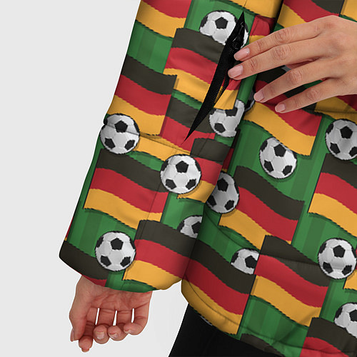 Женская зимняя куртка Германия футбол / 3D-Красный – фото 5