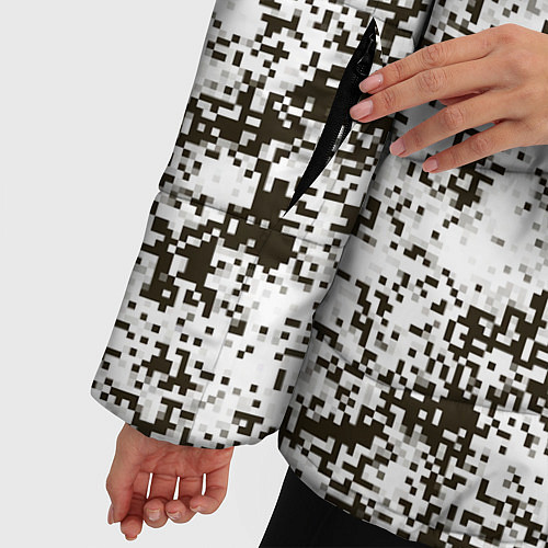 Женская зимняя куртка Зимний Камуфляж цифра / 3D-Черный – фото 5