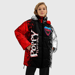 Куртка зимняя женская Poppy Playtime - Брызги и капли красок, цвет: 3D-светло-серый — фото 2