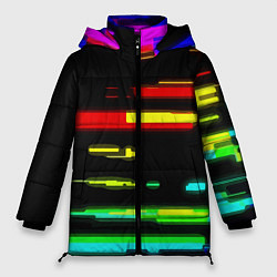 Куртка зимняя женская Color fashion glitch, цвет: 3D-красный