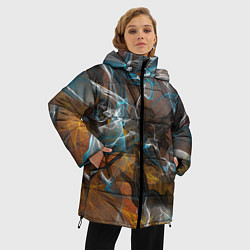 Куртка зимняя женская Коллекция Get inspired! Абстракция F5-fl-139-158-4, цвет: 3D-светло-серый — фото 2