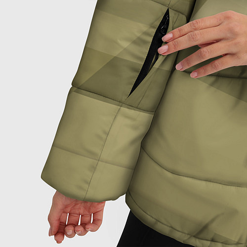 Женская зимняя куртка Пиксельный военный фон / 3D-Черный – фото 5