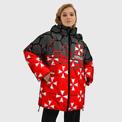 Куртка зимняя женская Umbrella Corporation - Соты, цвет: 3D-красный — фото 2