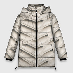 Куртка зимняя женская Бежевые Узоры, цвет: 3D-черный