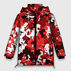 Куртка зимняя женская Красно-белый камуфляж, цвет: 3D-светло-серый
