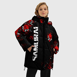 Куртка зимняя женская КИБЕРПАНК 2077 SAMURAI CYBERPUNK 2077, цвет: 3D-красный — фото 2