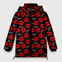 Куртка зимняя женская Kiss поцелуи, цвет: 3D-черный