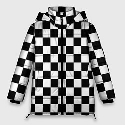 Куртка зимняя женская Chess Squares Cubes, цвет: 3D-красный
