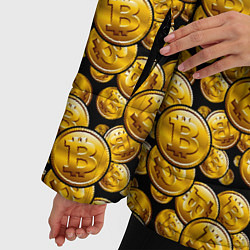 Куртка зимняя женская Золотые Монеты Bitcoin, цвет: 3D-черный — фото 2