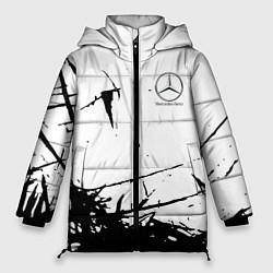 Куртка зимняя женская Mercedes текстура, цвет: 3D-черный