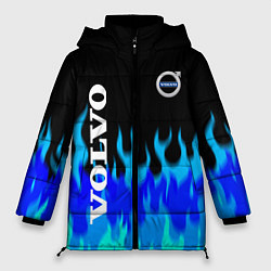 Куртка зимняя женская Volvo размытый огонь, цвет: 3D-черный