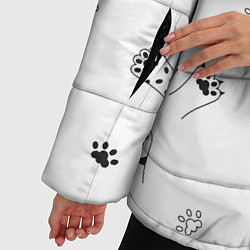 Куртка зимняя женская Паттерн - кошачьи лапки 3D, цвет: 3D-красный — фото 2