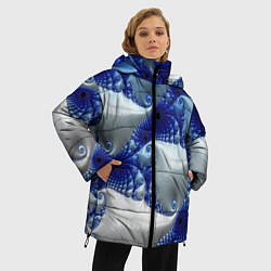 Куртка зимняя женская Абстрактные морские ракушки, цвет: 3D-светло-серый — фото 2