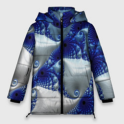 Куртка зимняя женская Абстрактные морские ракушки, цвет: 3D-светло-серый