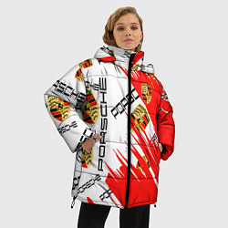 Куртка зимняя женская Porsche sport, цвет: 3D-красный — фото 2