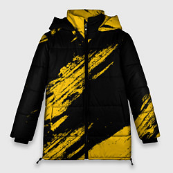 Куртка зимняя женская BLACK AND YELLOW GRUNGE ГРАНЖ, цвет: 3D-черный