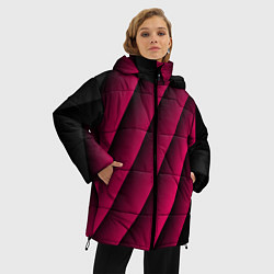 Куртка зимняя женская Red Stripe 3D Красные полосы, цвет: 3D-красный — фото 2
