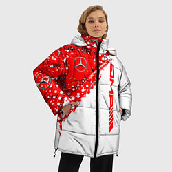 Куртка зимняя женская Mercedes amg мерседес амг, цвет: 3D-красный — фото 2