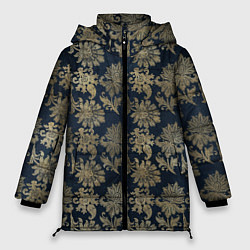 Куртка зимняя женская Классические узоры цветы, цвет: 3D-черный