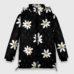 Куртка зимняя женская Daisies Ромашки, цвет: 3D-черный