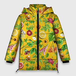 Куртка зимняя женская Фрукты, лето, цвет: 3D-красный