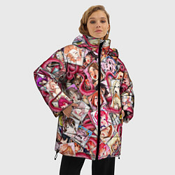 Куртка зимняя женская Ахегао с щупальцами в цвете, цвет: 3D-светло-серый — фото 2