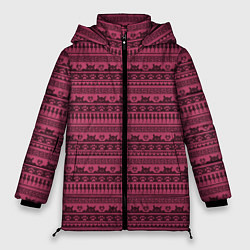 Куртка зимняя женская Узор - Котики, цвет: 3D-светло-серый