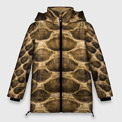 Куртка зимняя женская Snake Skin Pattern, цвет: 3D-черный