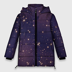 Куртка зимняя женская Звездное ночное небо Галактика Космос, цвет: 3D-черный