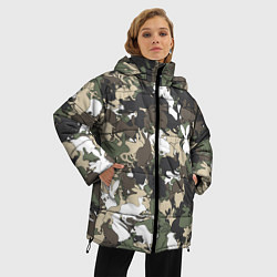 Куртка зимняя женская Камуфляж с кроликами, цвет: 3D-черный — фото 2