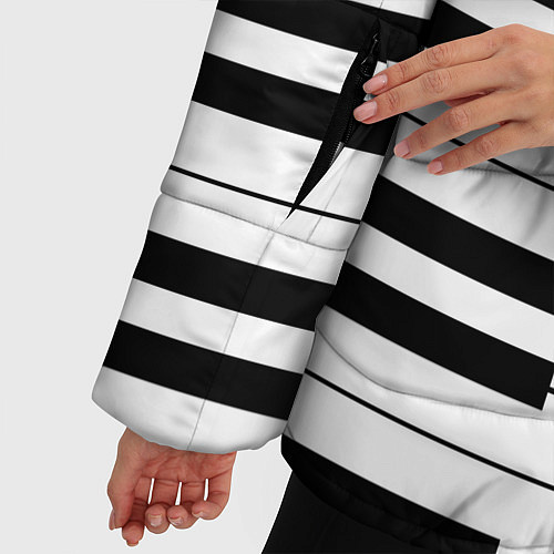 Женская зимняя куртка Черно-Белое Пианино Piano / 3D-Черный – фото 5