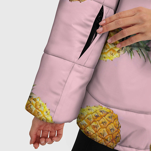 Женская зимняя куртка Ананасы падают / 3D-Черный – фото 5