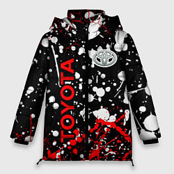 Куртка зимняя женская Toyota тойота брызги красок, цвет: 3D-красный