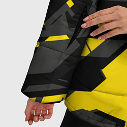 Куртка зимняя женская Абстракция Город, цвет: 3D-черный — фото 2