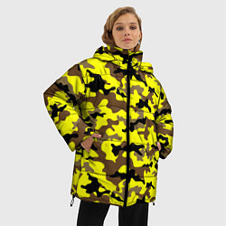 Куртка зимняя женская Камуфляж Жёлто-Коричневый, цвет: 3D-красный — фото 2