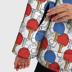 Куртка зимняя женская Настольный теннис ракетки, цвет: 3D-светло-серый — фото 2