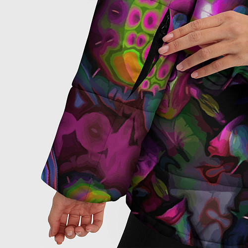 Женская зимняя куртка Вот такие грибочки Pattern Психоделика / 3D-Светло-серый – фото 5