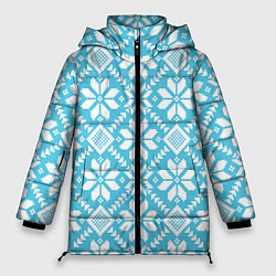 Куртка зимняя женская Узоры народные, цвет: 3D-светло-серый