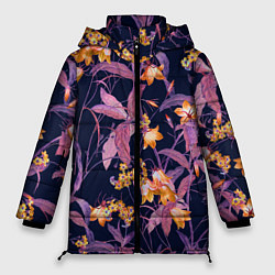 Куртка зимняя женская Цветы Колокольчики, цвет: 3D-светло-серый
