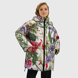 Куртка зимняя женская Цветы Распускающиеся, цвет: 3D-светло-серый — фото 2