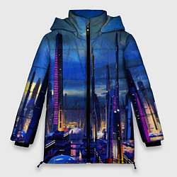 Куртка зимняя женская Город будущего Неон, цвет: 3D-светло-серый