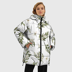 Куртка зимняя женская Цветы Цитрусовых, цвет: 3D-светло-серый — фото 2