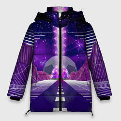 Куртка зимняя женская Vaporwave Neon Space, цвет: 3D-черный