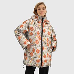 Куртка зимняя женская Оранжевый вьюнок, цвет: 3D-черный — фото 2