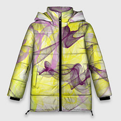 Куртка зимняя женская Абстракция Желтый и розовый Дополнение Коллекция G, цвет: 3D-черный
