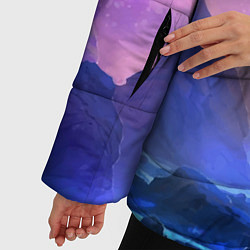 Куртка зимняя женская Фантастический пейзаж Водопад Неон, цвет: 3D-красный — фото 2