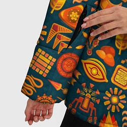 Куртка зимняя женская АФРИКАНСКИЕ УЗОРЫ, цвет: 3D-красный — фото 2