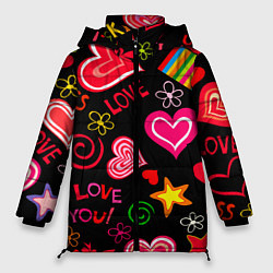 Куртка зимняя женская Я ЛЮБЛЮ ТЕБЯ РОДНАЯ!, цвет: 3D-красный